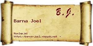 Barna Joel névjegykártya